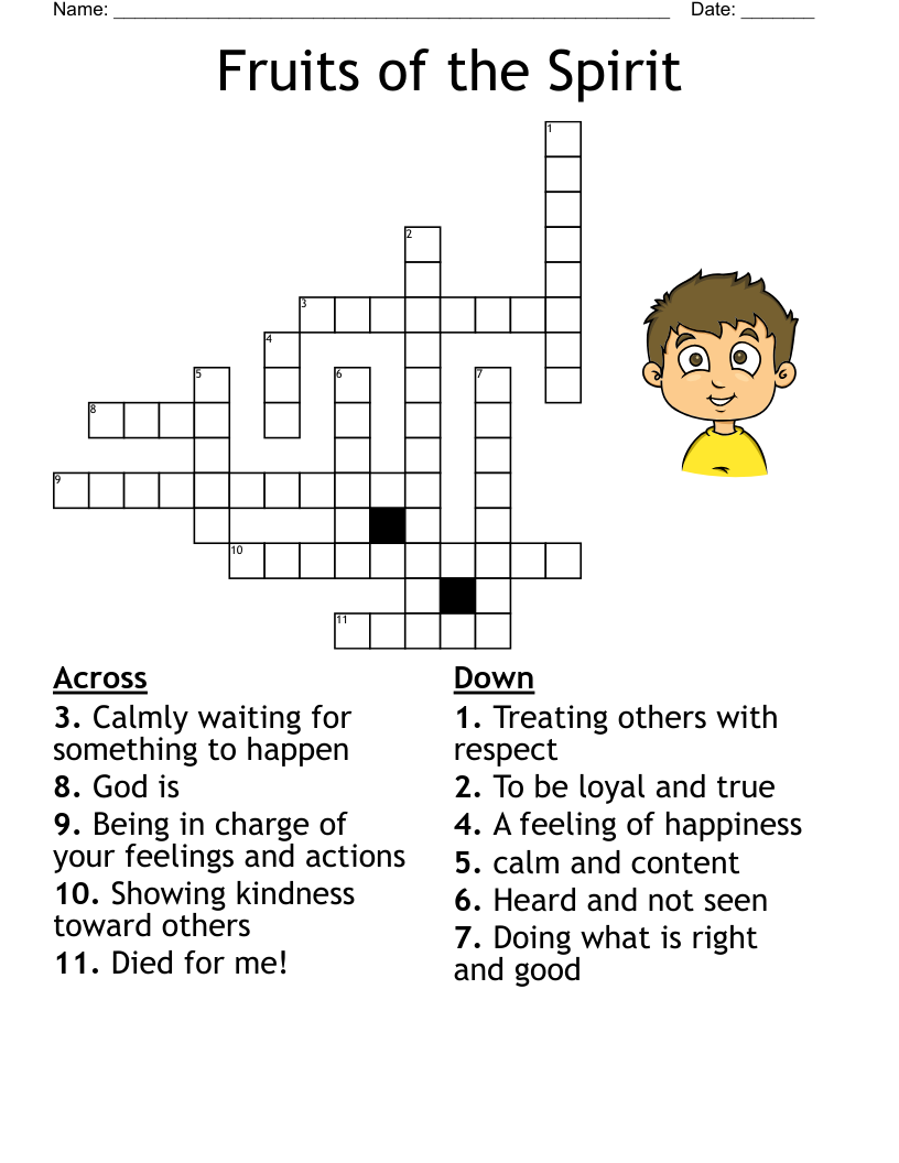 Fruits Of The Spirit Crossword WordMint Fruits Of The Spirit Crossword WordMint