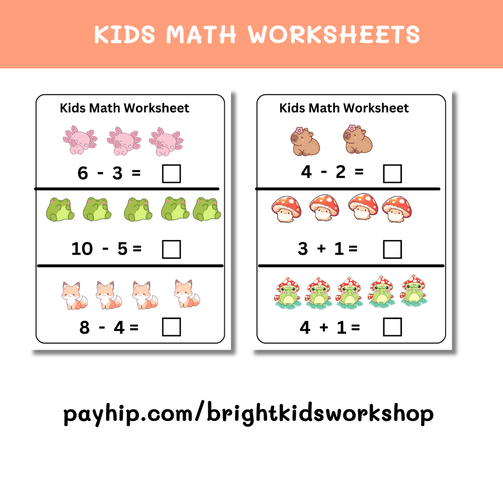 Fun Printables Math Learning Worksheets Fun Activities For Kids Payhip