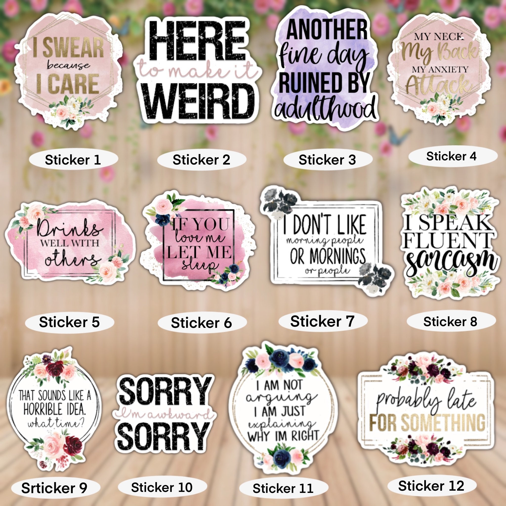 Funny Sarcastic Stickers Waterproof Adult Humor Decals Etsy Funny Sarcastic Stickers Waterproof Adult Humor Decals Etsy