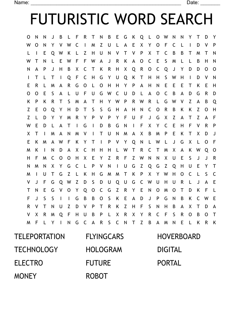 FUTURISTIC WORD SEARCH WordMint