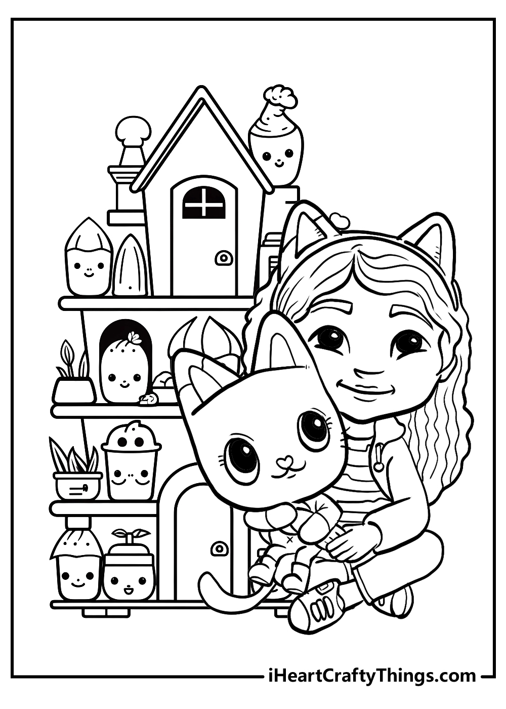 gabby dollhouse coloring page
