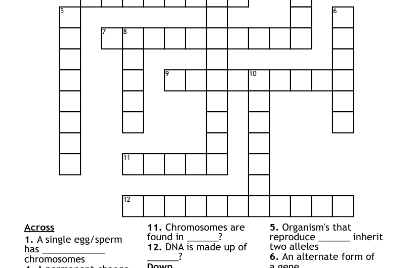 Gene Variant Crossword