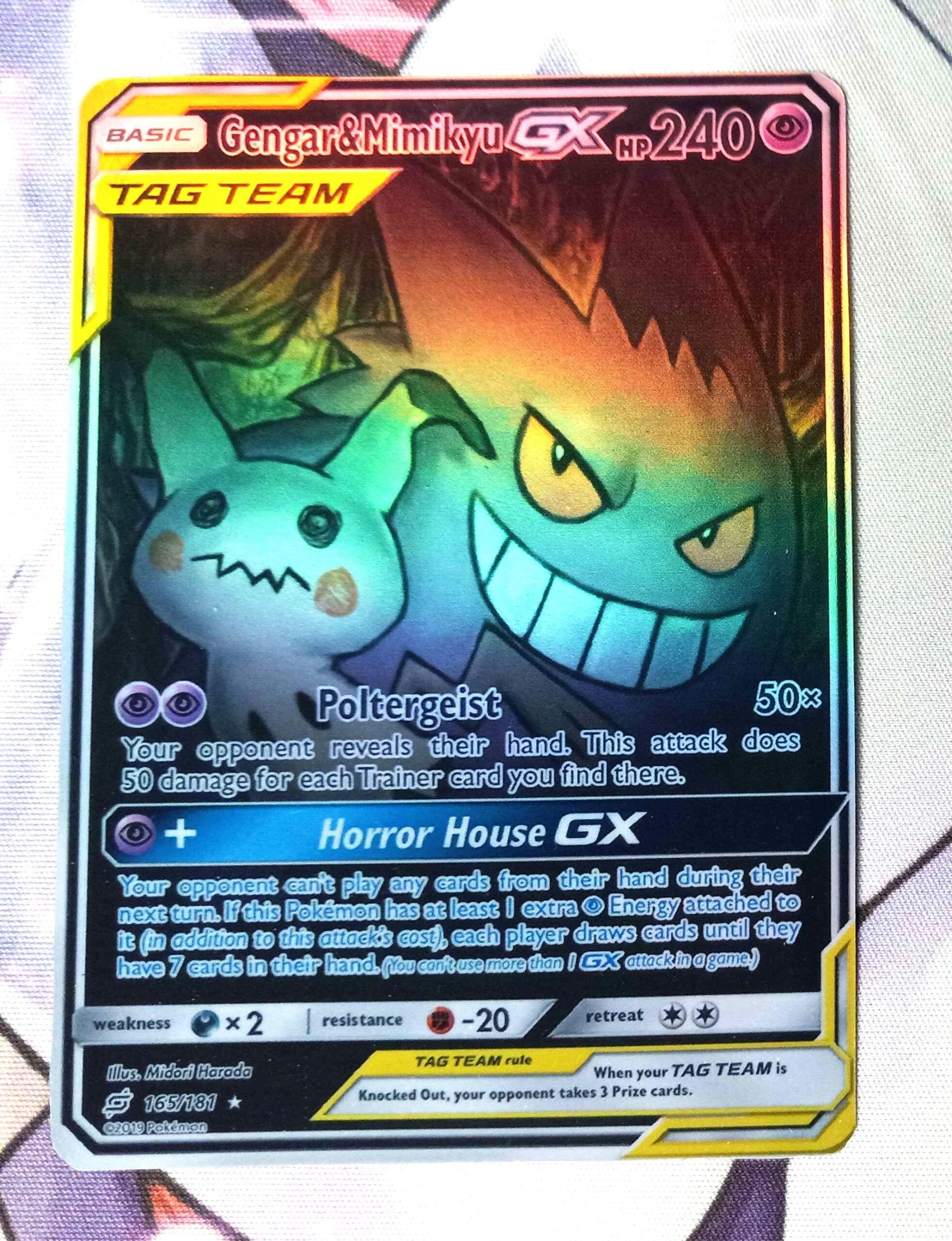 Gengar Mimikyu GX Alt Art 165 181 Team Up Proxy Pokemon TCG Etsy