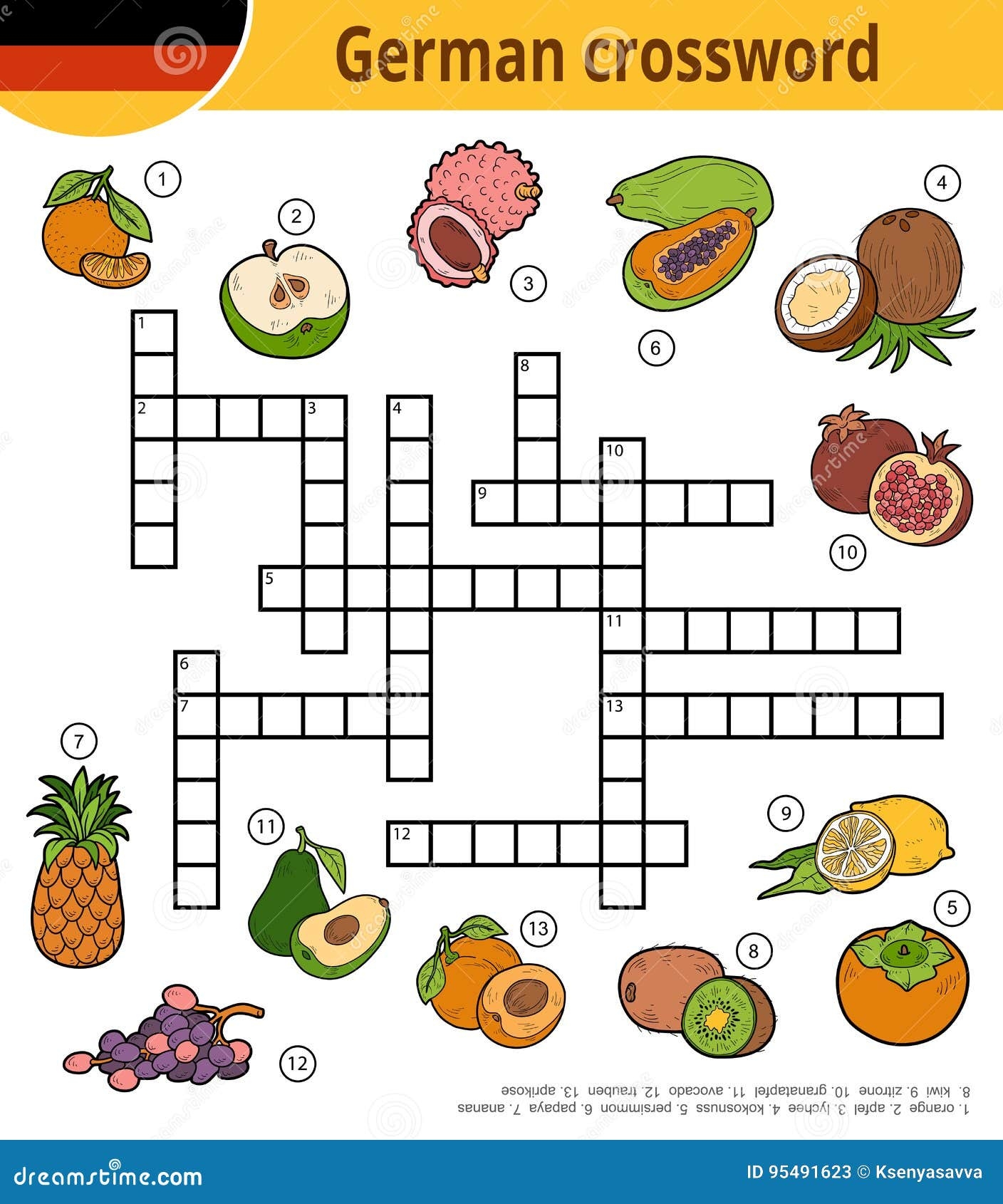 German Crossword Education Game For Children About Fruits Stock Vector Illustration Of Keyword Fruits 95491623 German Crossword Education Game For Children About Fruits Stock Vector Illustration Of Keyword Fruits 95491623