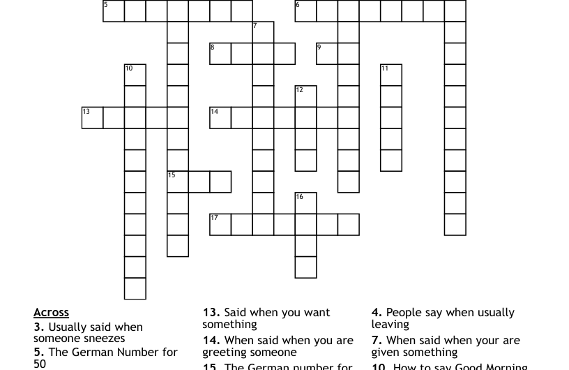 German A Crossword Clue