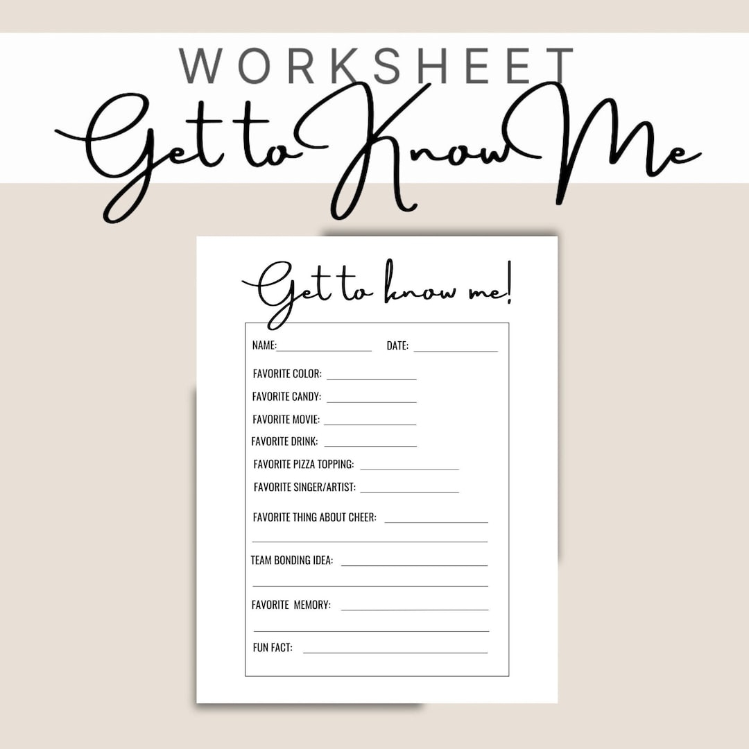 Get To Know Me Worksheet Ice Breaker Printable Back to school Worksheets Team Bonding Etsy Get To Know Me Worksheet Ice Breaker Printable Back to school Worksheets Team Bonding Etsy