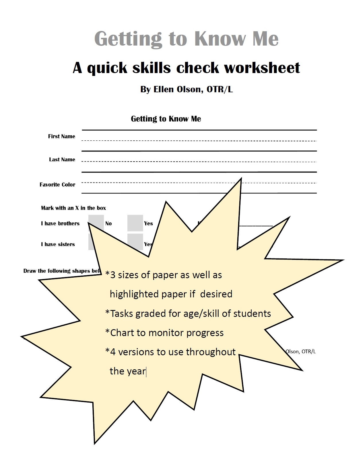Get To Know Me Worksheet PDF Packet Your Therapy Source Get To Know Me Worksheet PDF Packet Your Therapy Source