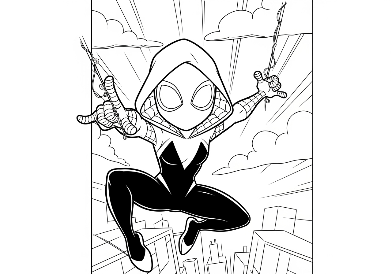 Ghost Spider Man Coloring Page Download For Free PDF Ghost Spider Man Coloring Page Download For Free PDF