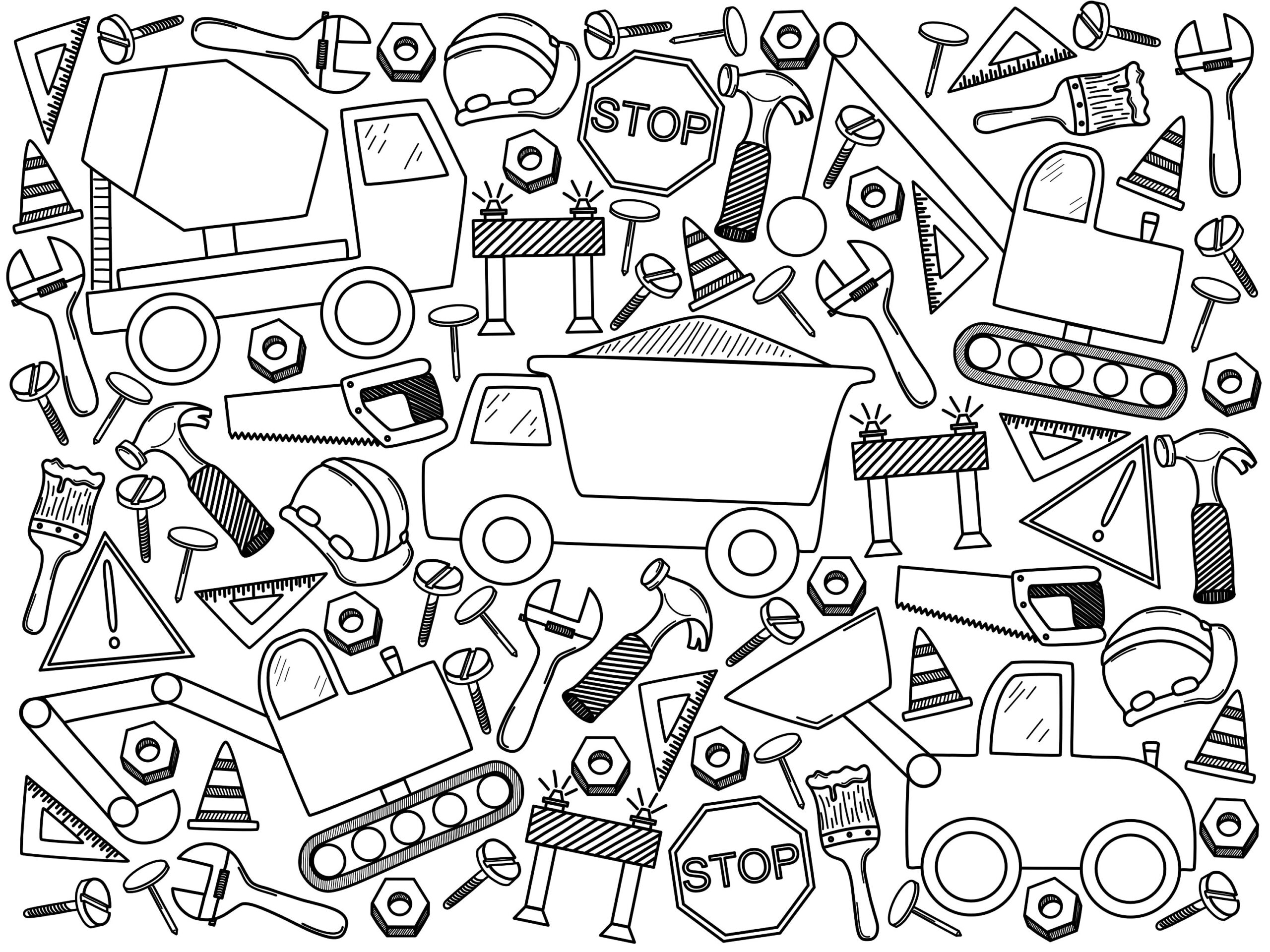 GIANT Construction Coloring Page digital Download Etsy GIANT Construction Coloring Page digital Download Etsy