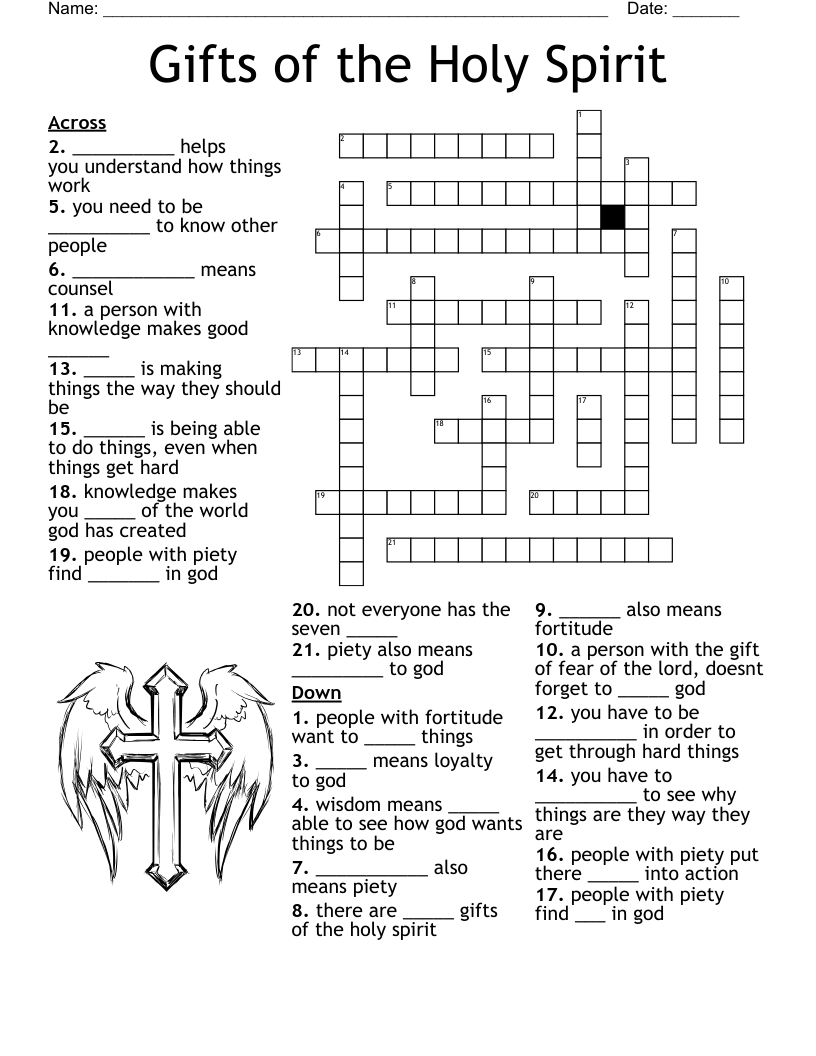 Gifts Of The Holy Spirit Crossword WordMint Gifts Of The Holy Spirit Crossword WordMint