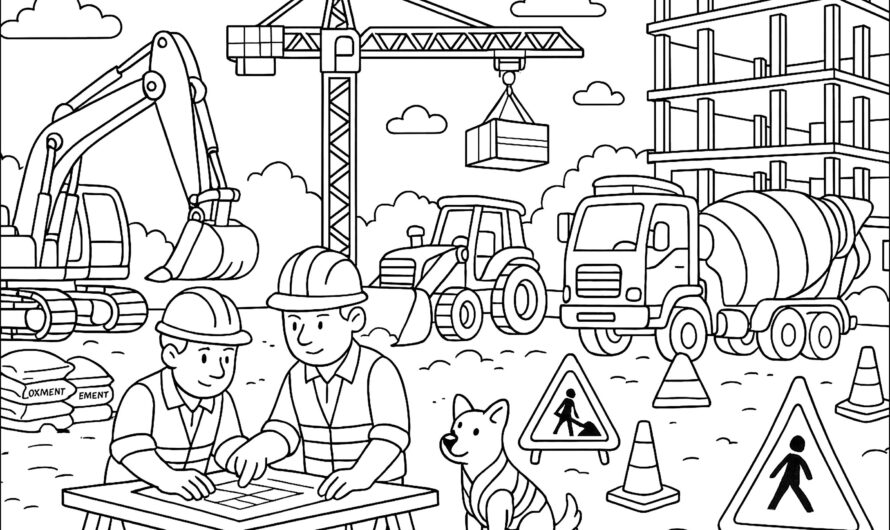 Construction Site Coloring Pages