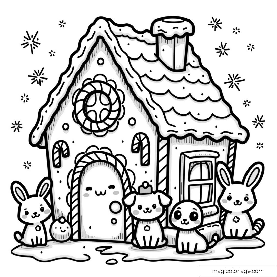 gingerbread house coloring pages