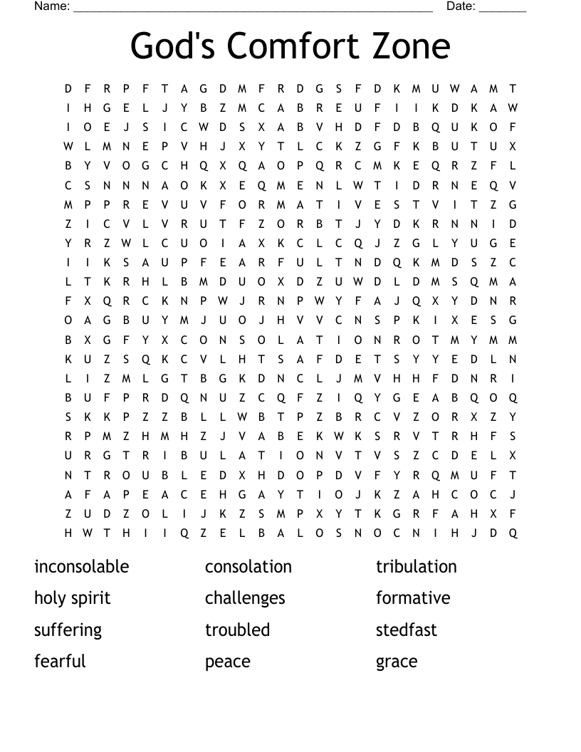 God s Comfort Zone Word Search WordMint