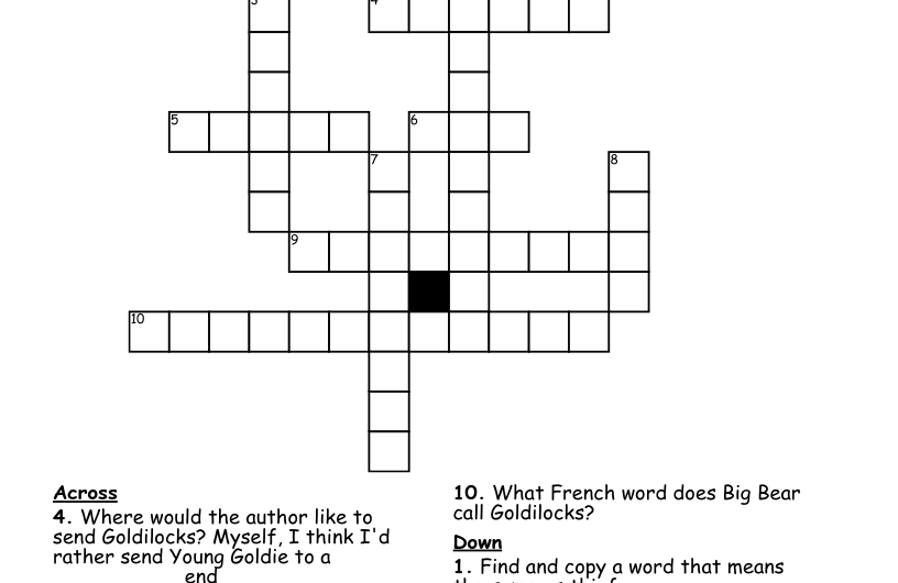 The Bear For One Crossword