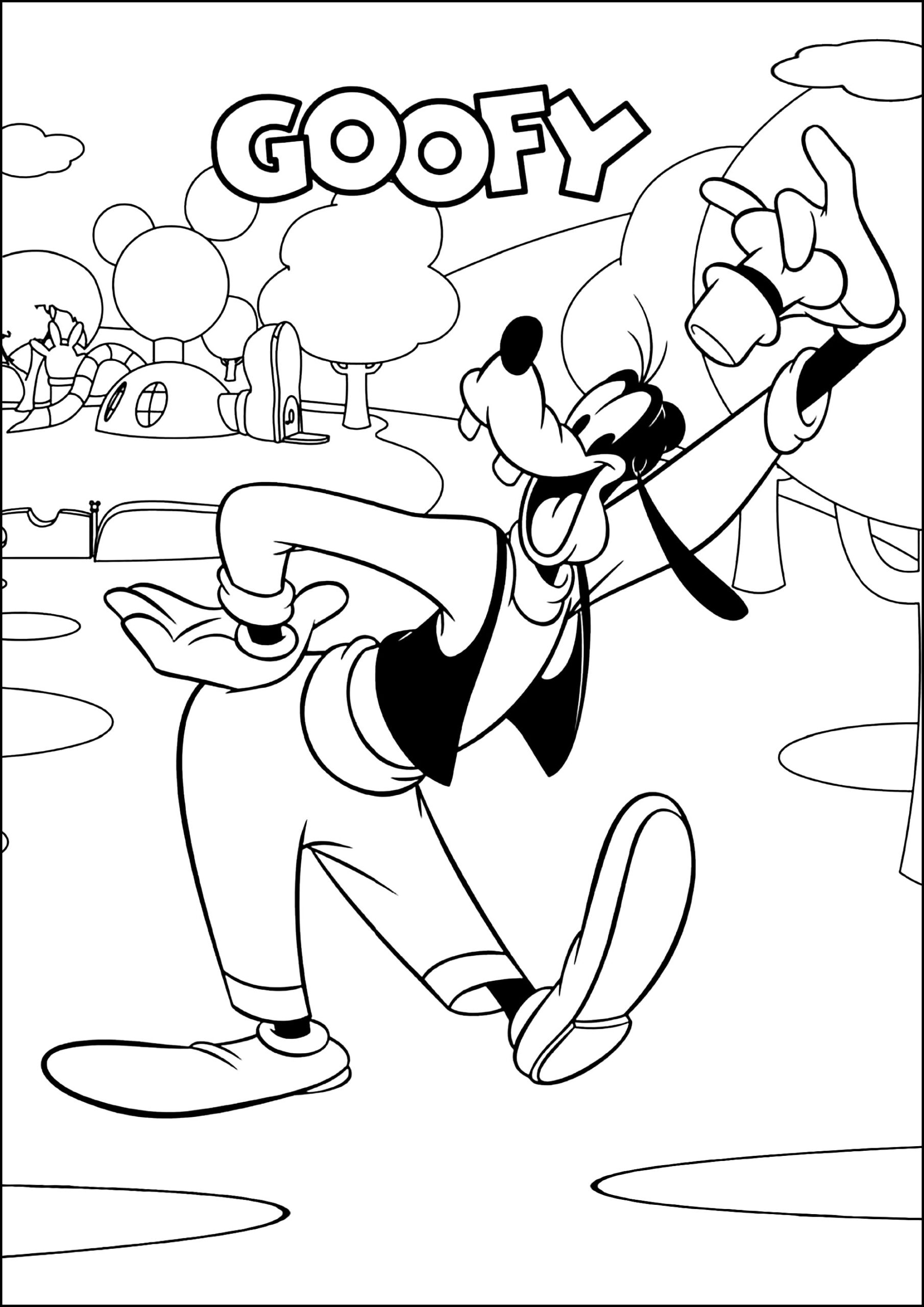Goofy In Front Of Mickey s House Mickey Mouse Clubhouse Coloring Pages Goofy In Front Of Mickey s House Mickey Mouse Clubhouse Coloring Pages