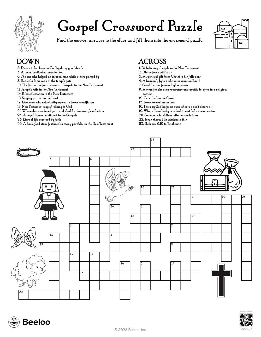 Gospel Crossword Puzzle Beeloo Printable Crafts And Activities For Kids Gospel Crossword Puzzle Beeloo Printable Crafts And Activities For Kids