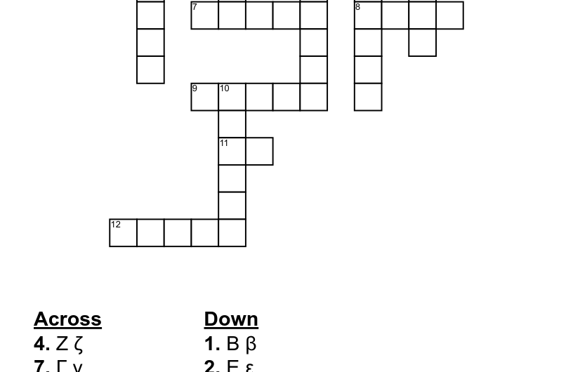 Greek Letters Crossword Clue