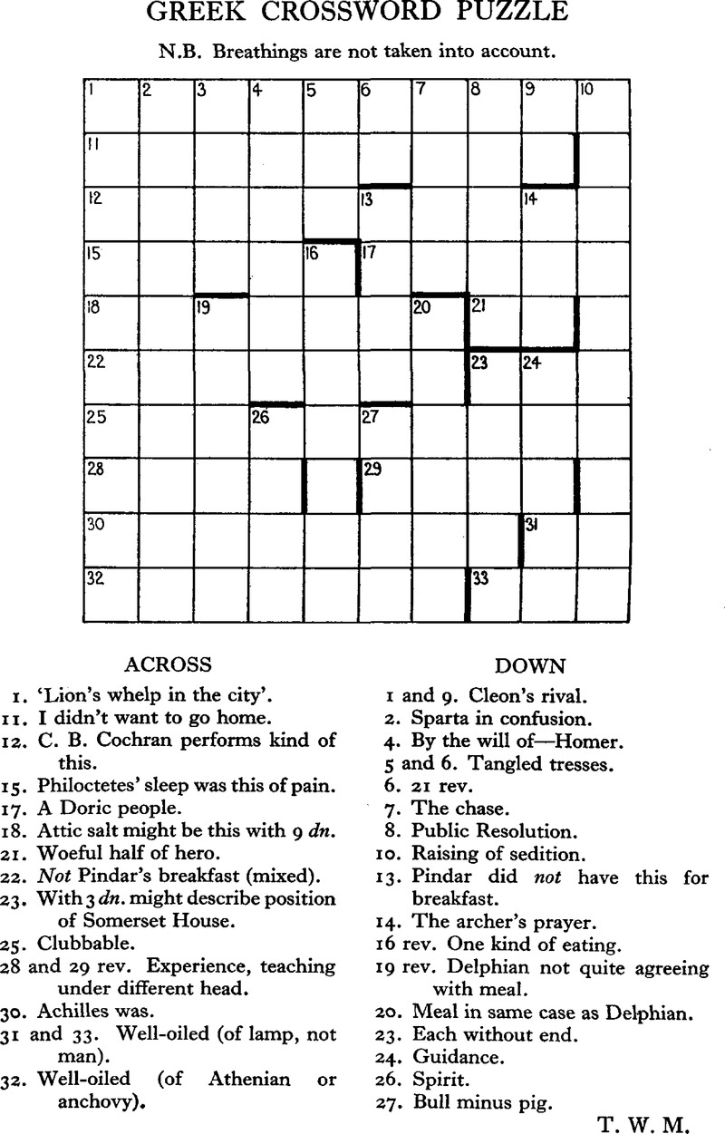 Greek Crossword Puzzle Greece Rome Cambridge Core Greek Crossword Puzzle Greece Rome Cambridge Core