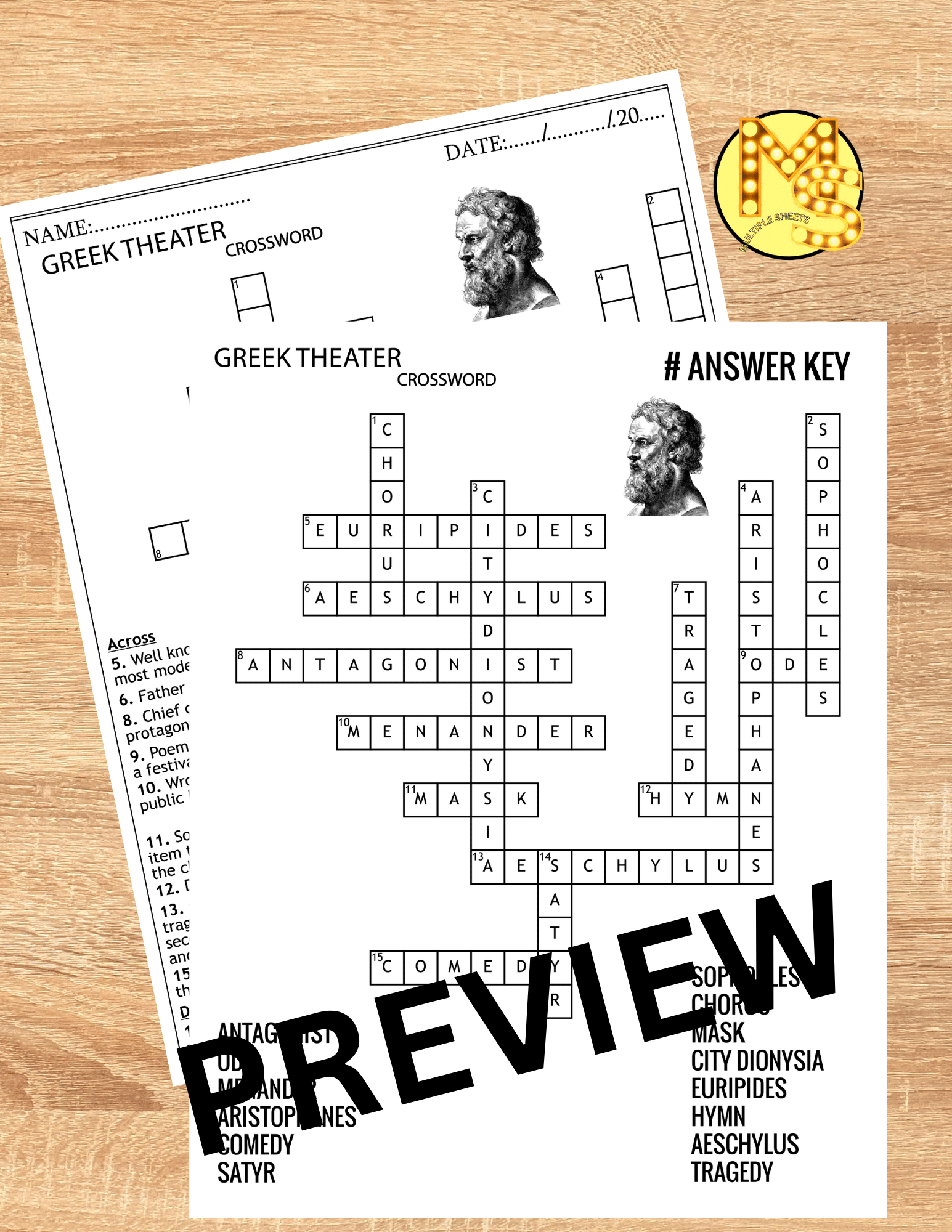Greek Theatre Worksheets Crossword Word Scramble Word Search Made By Teachers Greek Theatre Worksheets Crossword Word Scramble Word Search Made By Teachers