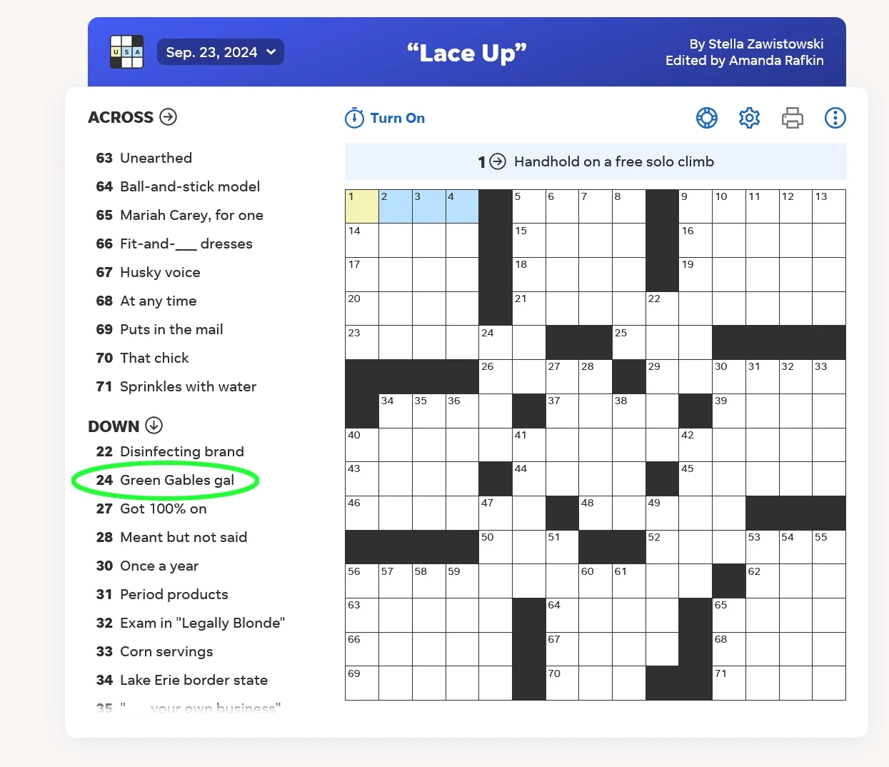 Green Gables Gal Clue In USA Today Crossword Puzzle World Of Anne Shirley Green Gables Gal Clue In USA Today Crossword Puzzle World Of Anne Shirley