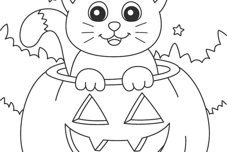Halloween Cat Coloring Page