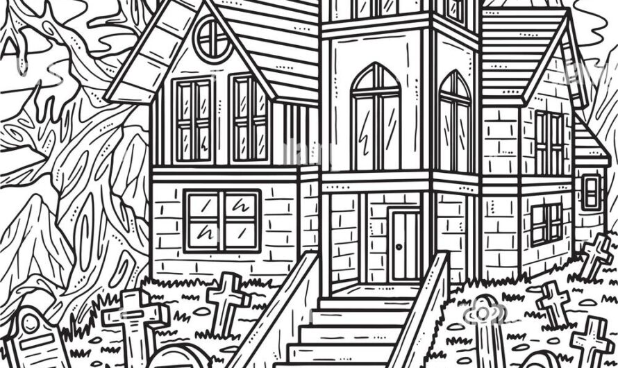 Haunted House Color Sheet