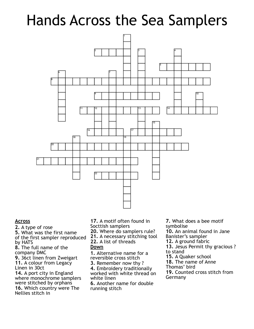 kind of embroidery crossword kind of embroidery crossword