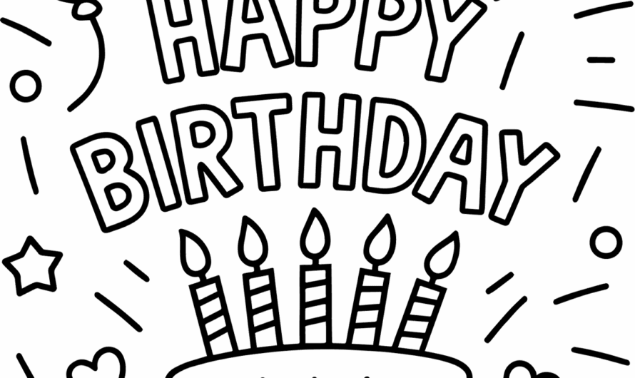 Birthday Card Coloring Page