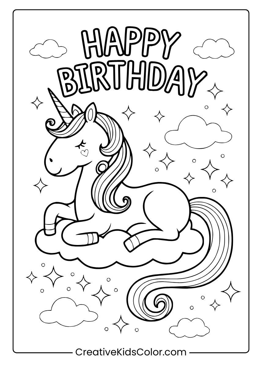 printable happy birthday coloring pages printable happy birthday coloring pages