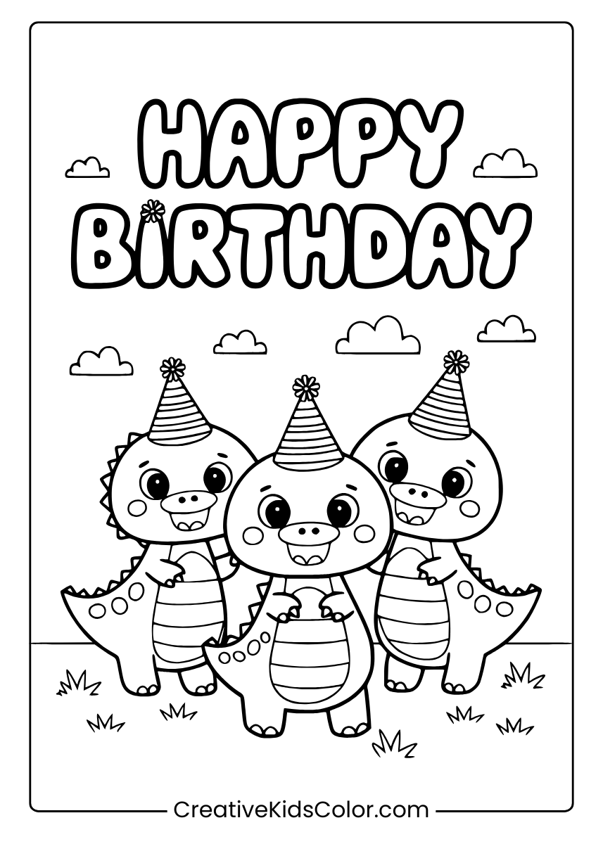 Happy Birthday Coloring Pages 25 Free Printable PDF Happy Birthday Coloring Pages 25 Free Printable PDF
