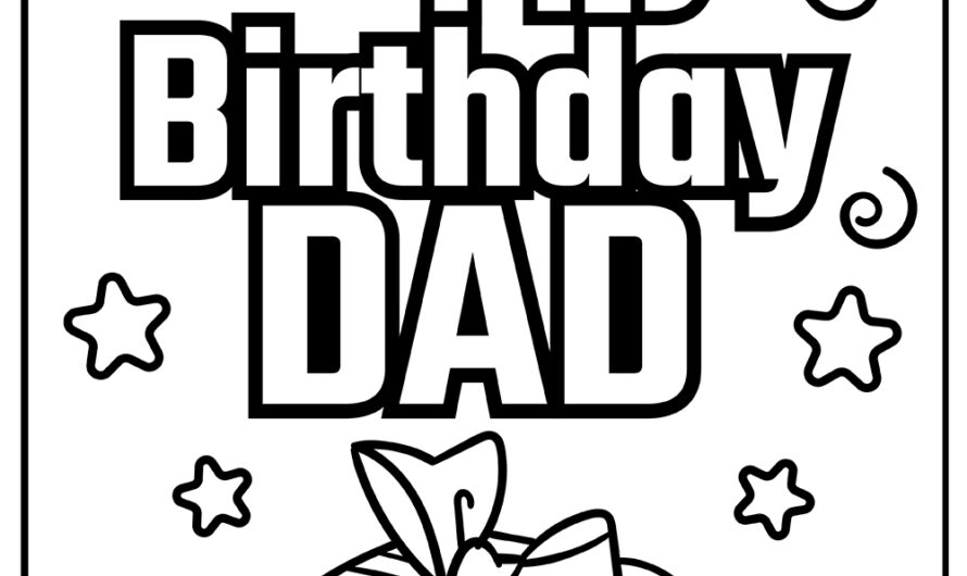 Coloring Pages Happy Birthday Dad