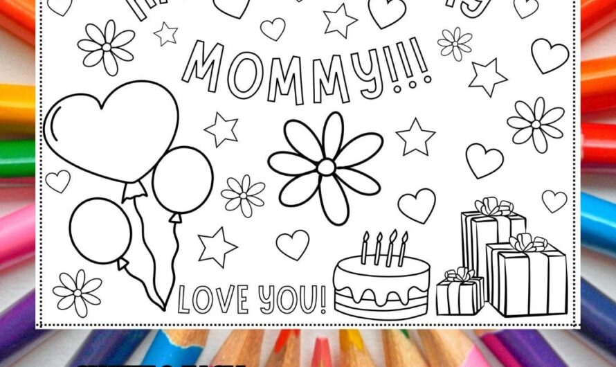 Happy Birthday Mom Coloring Page