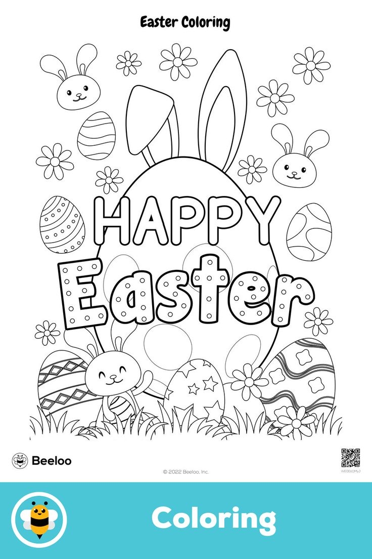 Happy Easter Coloring Page Happy Easter Coloring Page