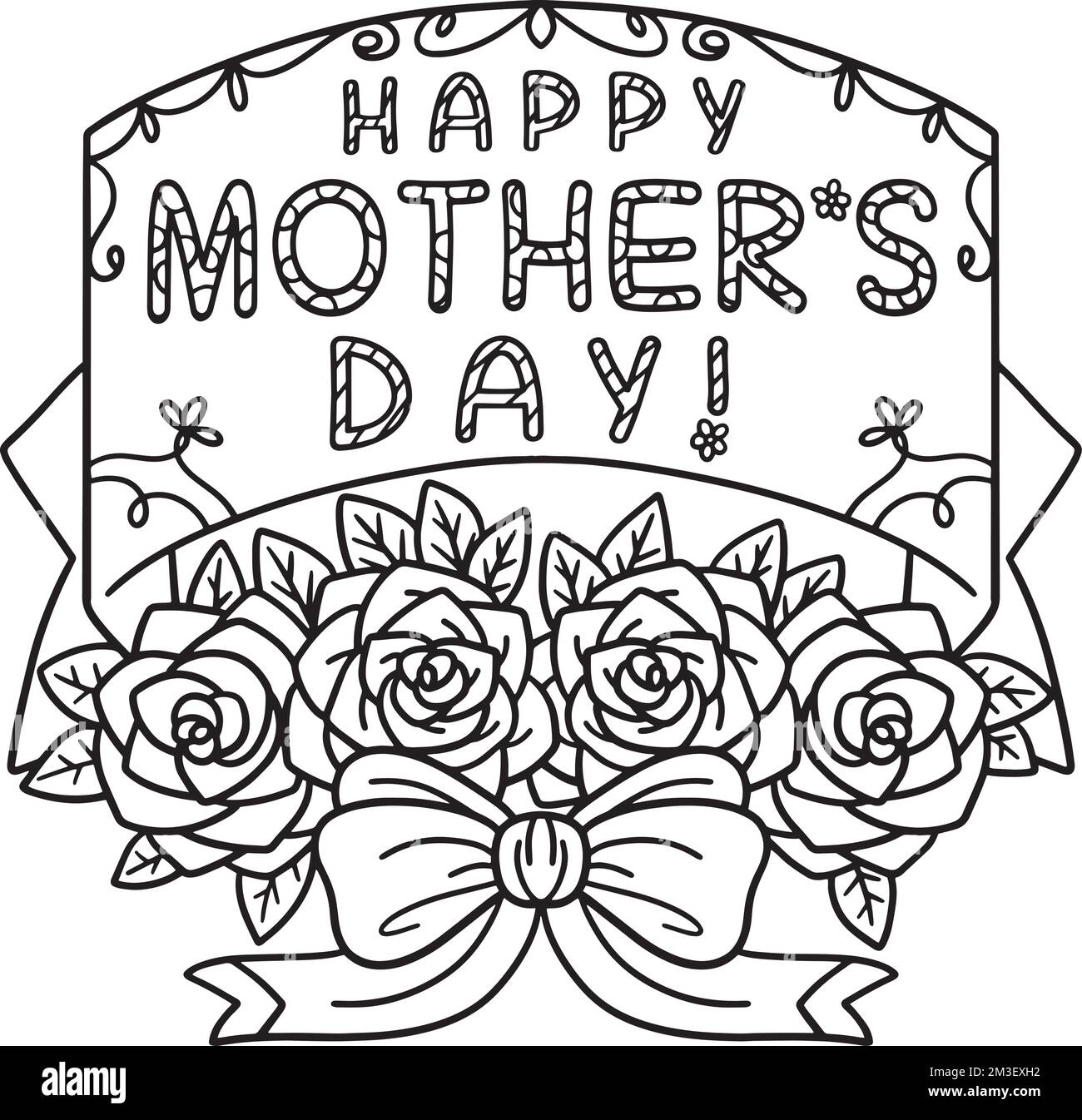 Happy Mothers Day Isolated Coloring Page For Kids Stock Vector Image Art Alamy Happy Mothers Day Isolated Coloring Page For Kids Stock Vector Image Art Alamy
