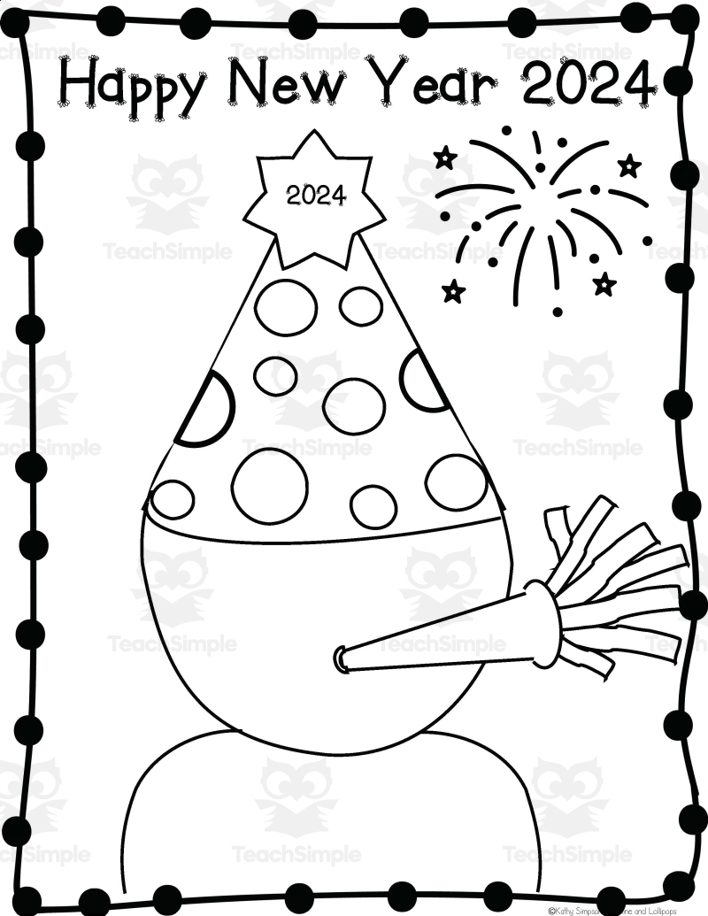 happy new year coloring page happy new year coloring page