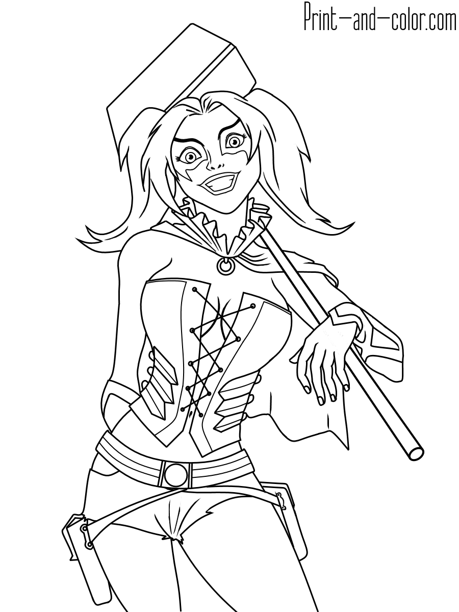 Harley Quinn Coloring Pages Print And Color Harley Quinn Coloring Pages Print And Color