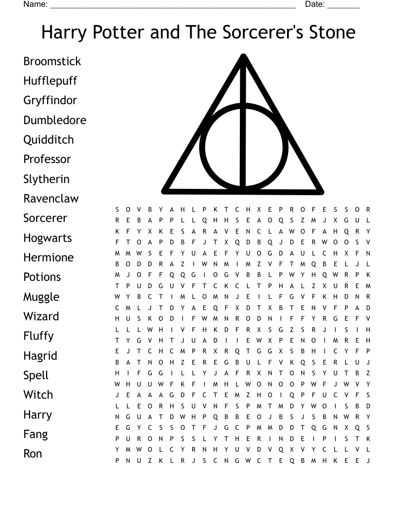 Harry Potter And The Sorcerer s Stone Crossword WordMint