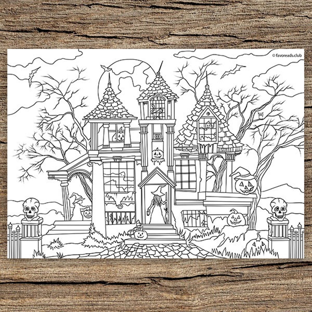 Haunted House Printable Adult Coloring Page From Favoreads coloring Book Pages For Adults And Kids Coloring Sheets Coloring Designs Etsy Haunted House Printable Adult Coloring Page From Favoreads coloring Book Pages For Adults And Kids Coloring Sheets Coloring Designs Etsy