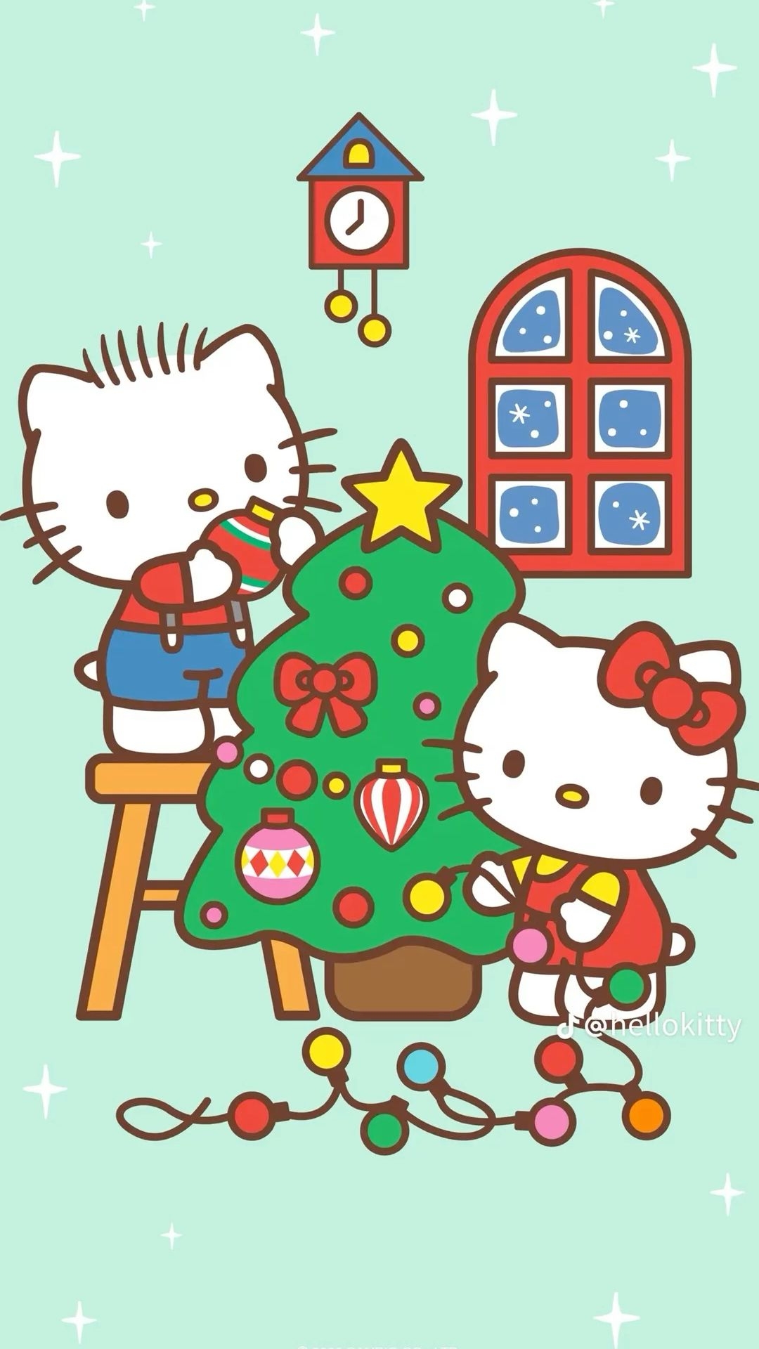 Hello Kitty And Dear Daniel Putting Up Their Christmas Tree Hello Kitty And Dear Daniel Putting Up Their Christmas Tree