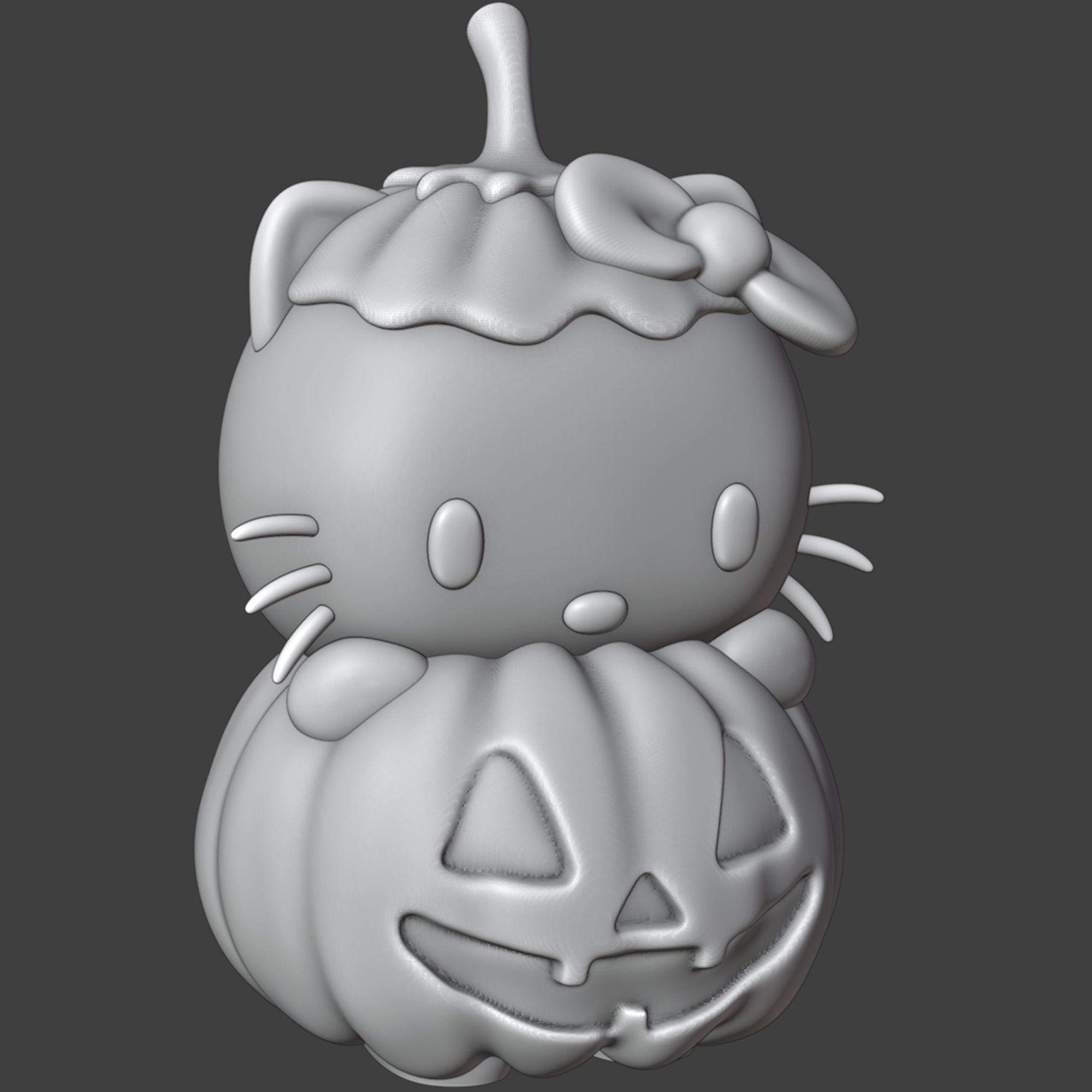 HELLO KITTY Pumpkin Halloween STL File For 3D Printing Cults HELLO KITTY Pumpkin Halloween STL File For 3D Printing Cults