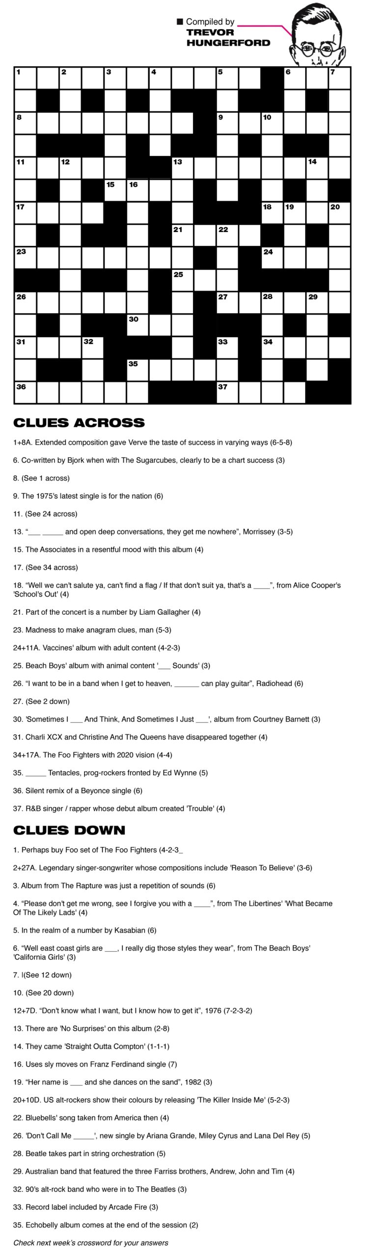 Here s Your Weekend Entertainment The NME Crossword Week 21 Here s Your Weekend Entertainment The NME Crossword Week 21