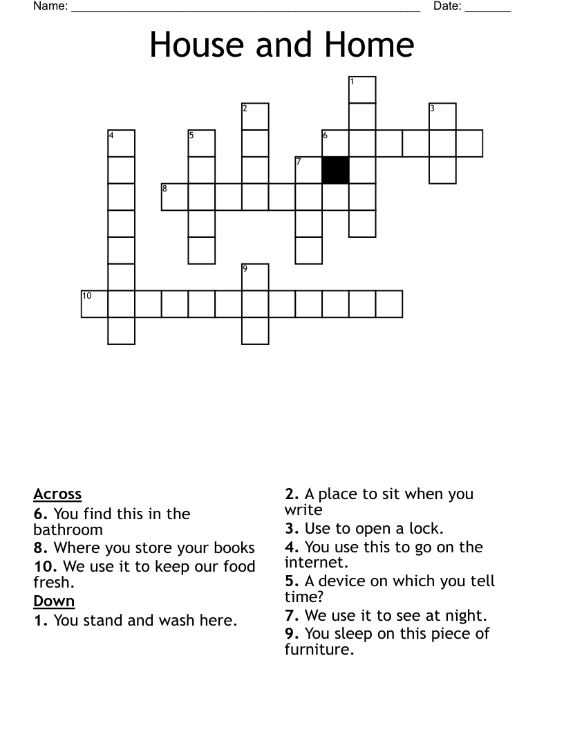 House And Home Crossword WordMint House And Home Crossword WordMint