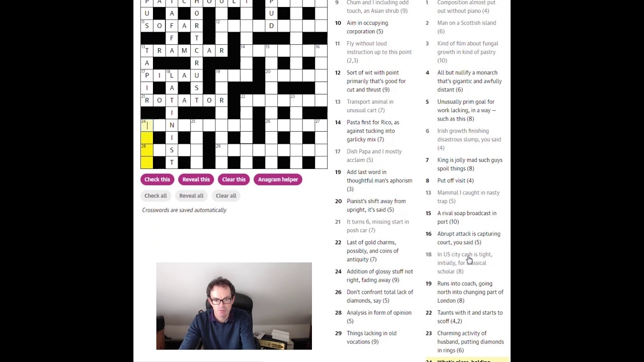 How Is This Possible A Crossword With No Letter E Anywhere YouTube