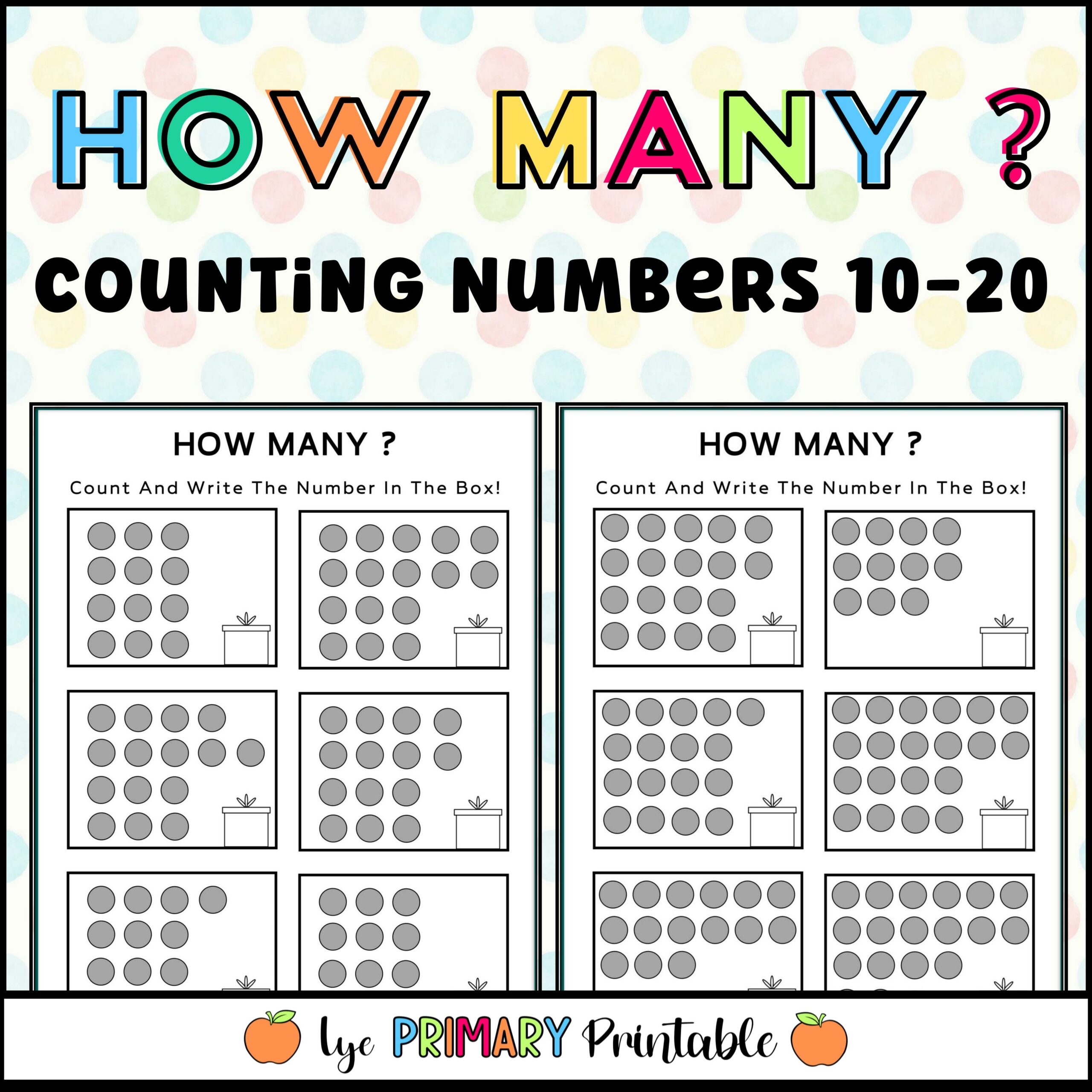 How Many Counting Numbers 10 20 With Printable Math Worksheets Made By Teachers
