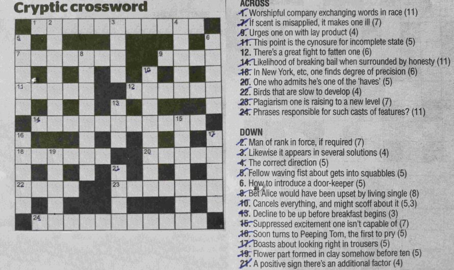 Surrounded Crossword Puzzle Clue