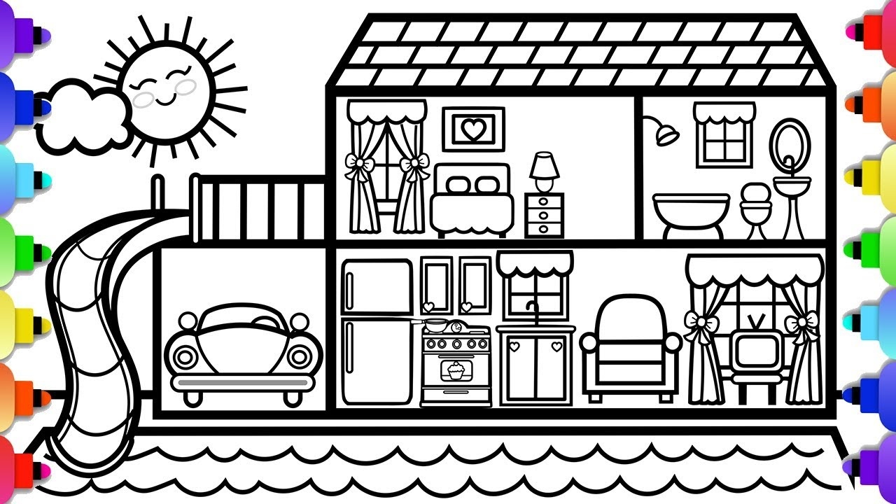 colouring pages of a house colouring pages of a house
