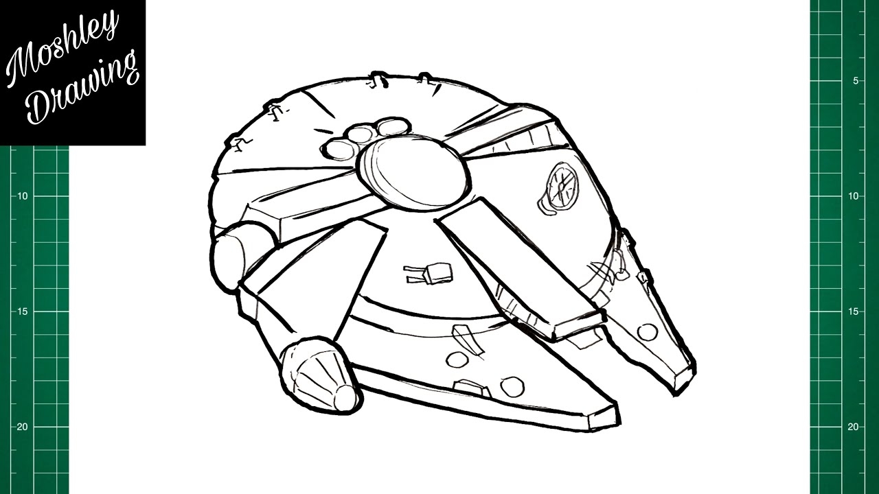 How To Draw Millennium Falcon Star Wars Spaceship YouTube