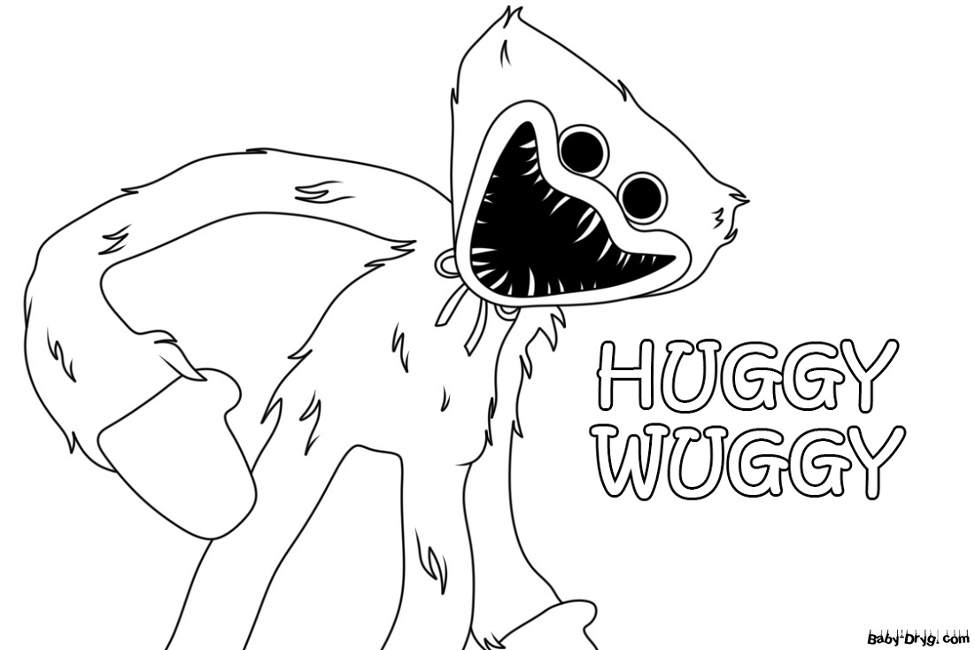 Huggy Wuggy Coloring Page A4 Coloring Huggy Wuggy Printout