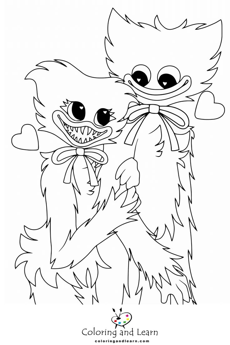 Huggy Wuggy Coloring Pages Coloringandlearn