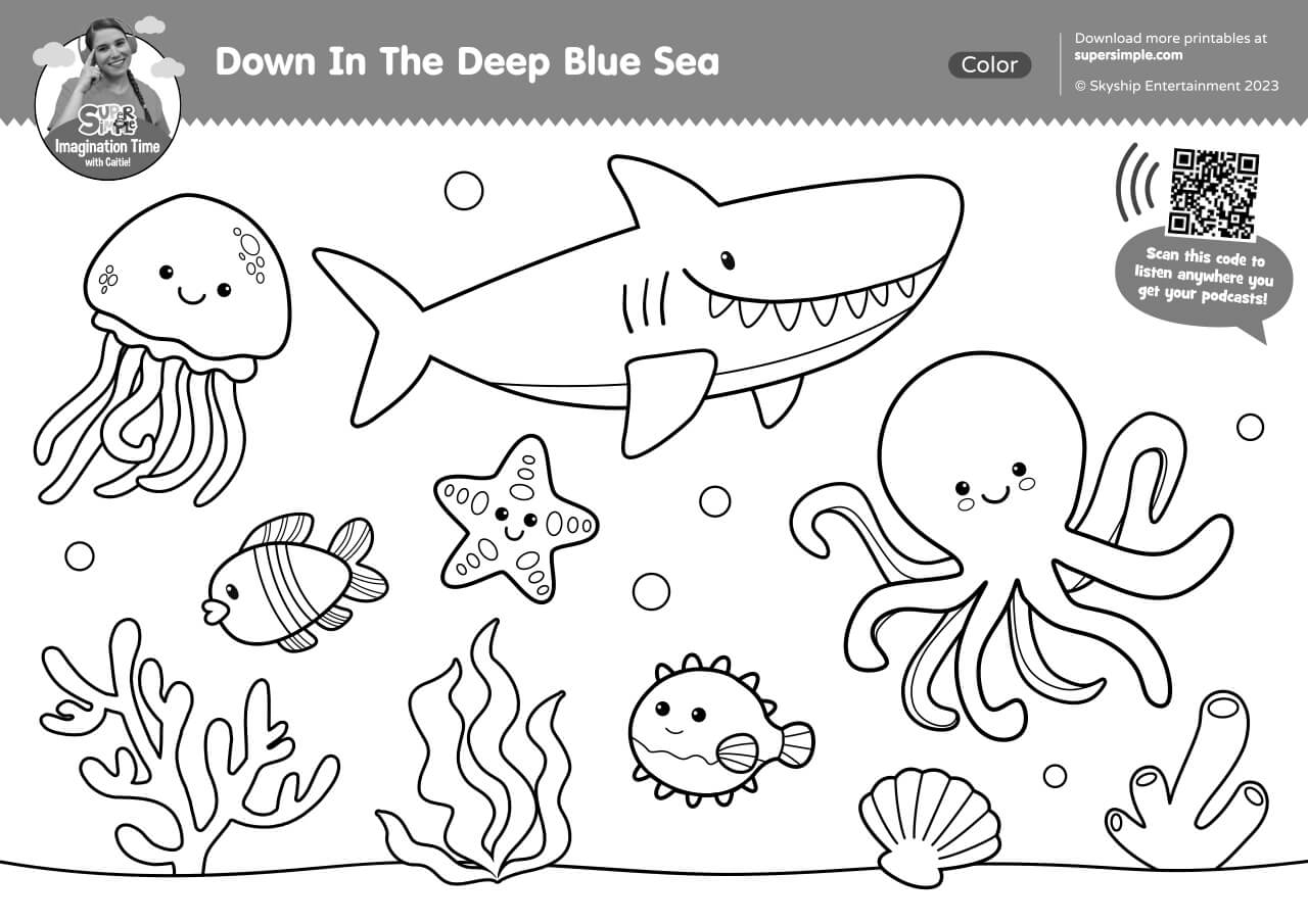 Imagination Time Down In The Deep Blue Sea Coloring Page Super Simple Imagination Time Down In The Deep Blue Sea Coloring Page Super Simple